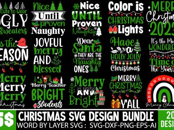 Christmas t-shirt design bundle, christmas svg cut file,christmas svg bundle