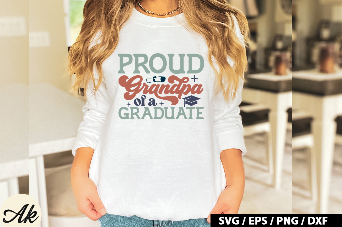 Proud grandpa of a graduate Retro SVG - Buy t-shirt designs