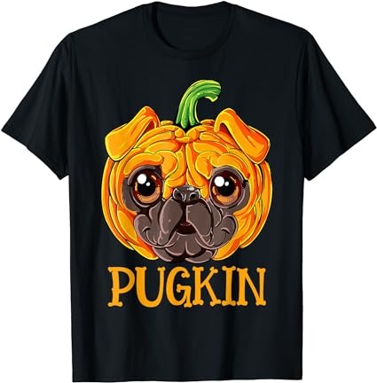 Pugkin pug pumpkin halloween thanksgiving men women dog t-shirt