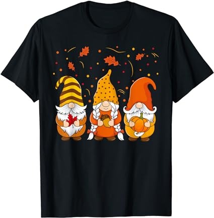 Pumpkin gnomes fall autumn cute halloween thanksgiving t-shirt