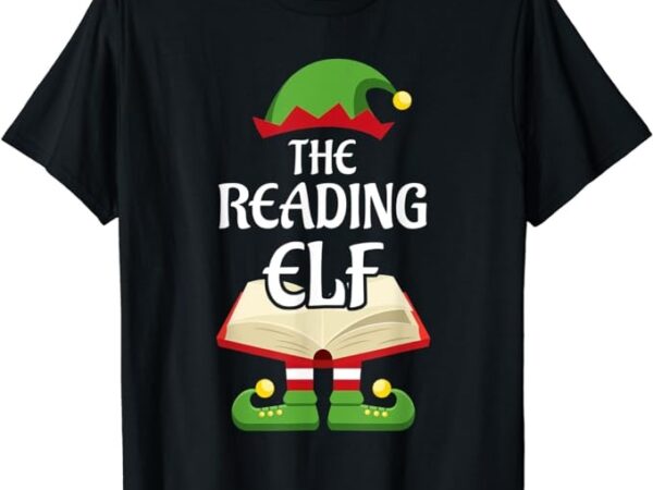 Reading elf family matching group christmas books t-shirt