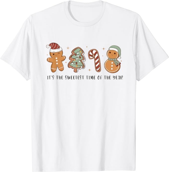 Retro Christmas Gingerbread Cookie Sweetest Time Of The Year T-Shirt