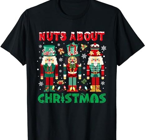 Retro groovy christmas 2023 nuts about christmas nutcracker t-shirt 1