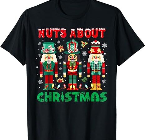 Retro groovy christmas 2023 nuts about christmas nutcracker t-shirt