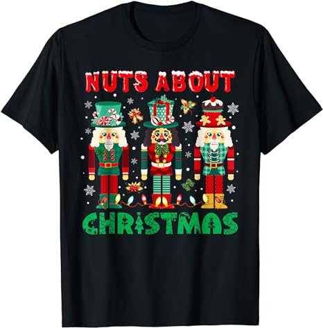 Retro Groovy Christmas 2023 Nuts About Christmas Nutcracker T-Shirt