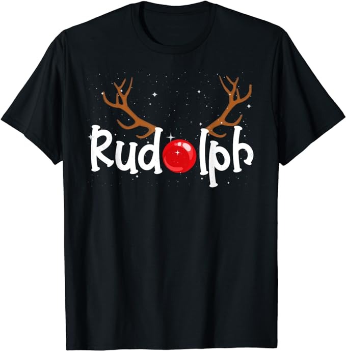 Rudolph Red Nose Reindeer Christmas Funny T-Shirt