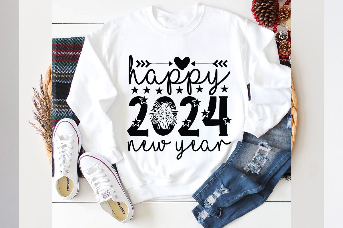 Happy 2024 new year SVG design, Happy 2024 new year SVG cut file, Happy ...