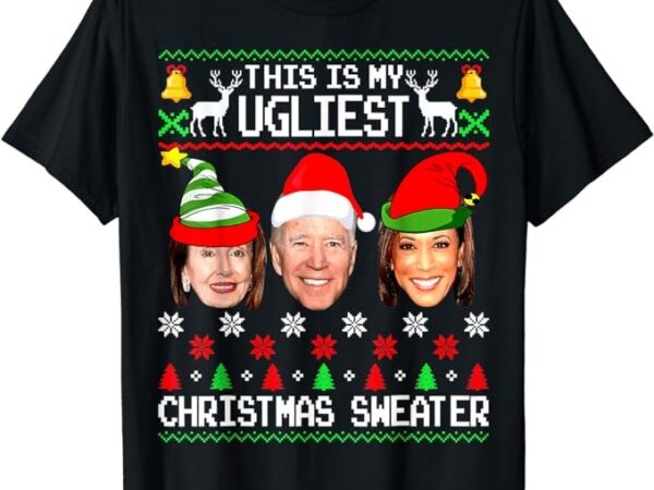 Santa joe biden this is my ugliest christmas sweater ugly t-shirt