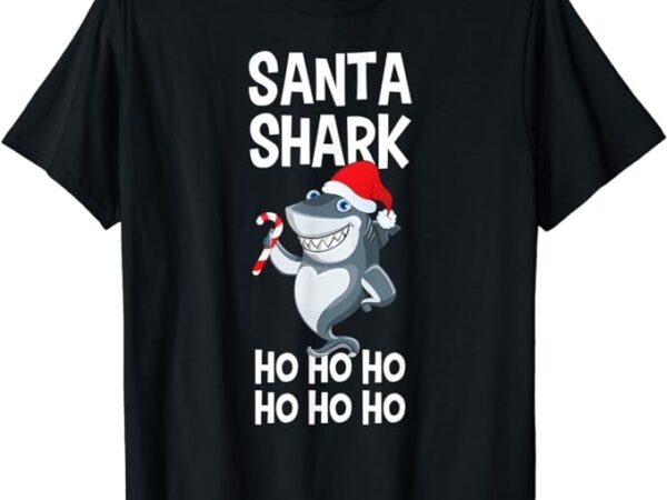 Santa shark funny christmas t shirt