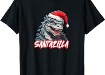 Santazilla Japanese Monster Kaiju Christmas T-Shirt