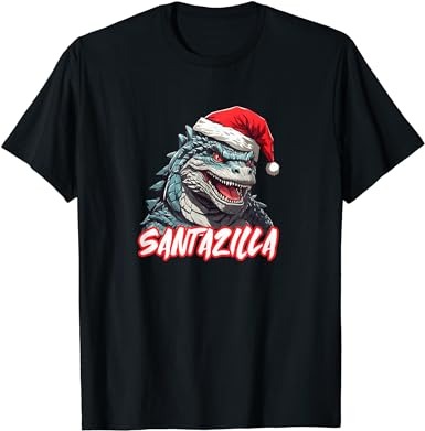 Santazilla japanese monster kaiju christmas t-shirt