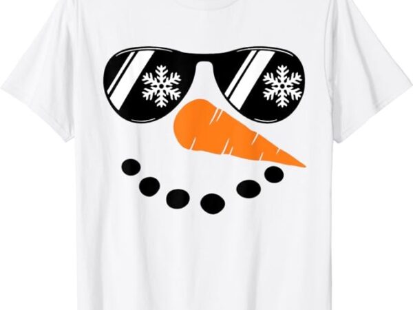 Snowman face family christmas matching costume men women kid t-shirt