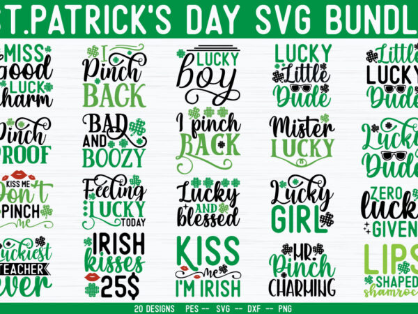 St. patrick’s day svg bundle t shirt template vector