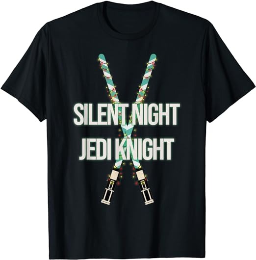 Star Wars Christmas Silent Night Jedi Knight Lightsabers T-Shirt