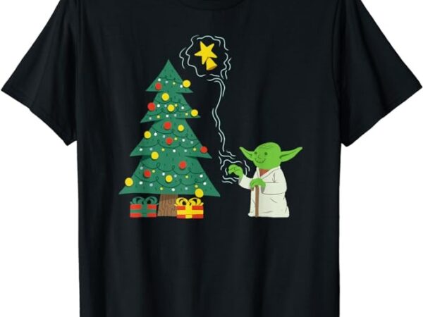 Star wars holiday yoda decorates christmas tree t-shirt