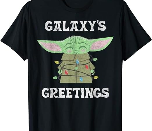 Star wars the mandalorian christmas child galaxy’s greetings t-shirt