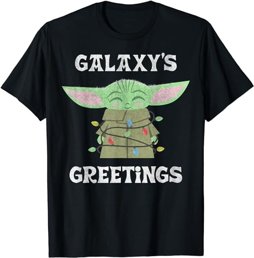 Star Wars The Mandalorian Christmas Child Galaxy’s Greetings T-Shirt