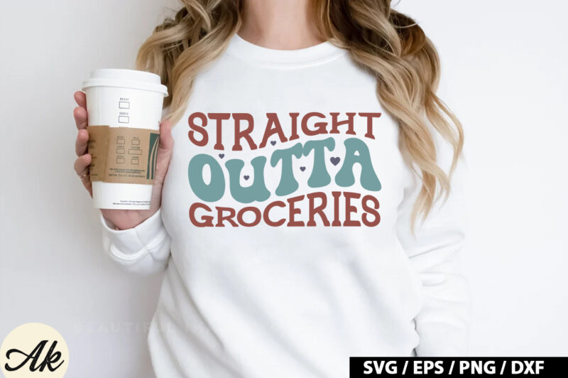 Straight outta groceries Retro SVG