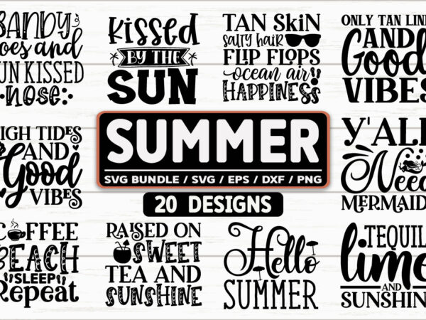 Summer svg bundle t shirt template vector