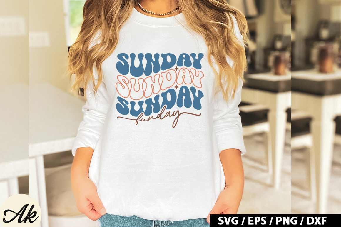 Sunday Funday Retro Svg Buy T Shirt Designs