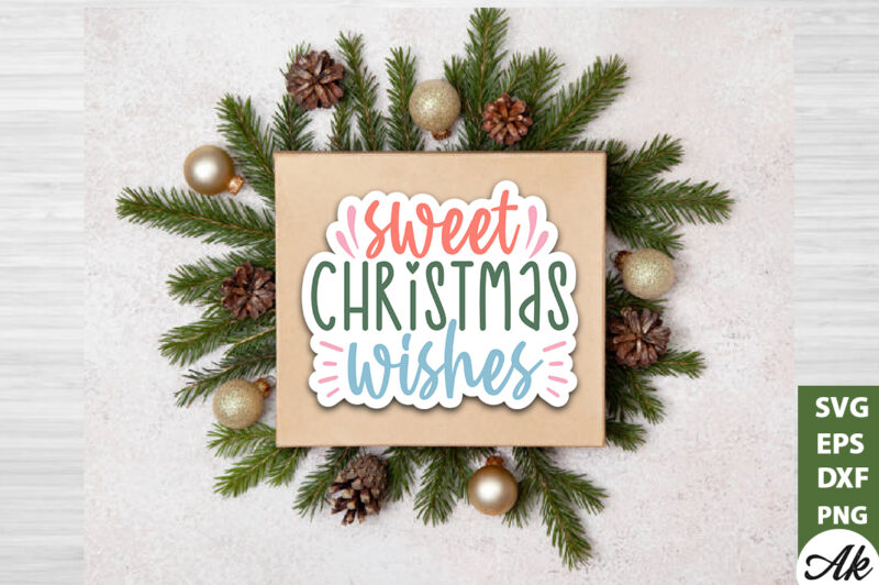 Sweet Christmas wishes Stickers Design