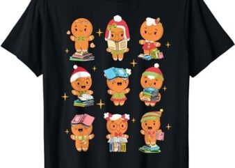 Teacher Christmas Reading Book Gingerbread Man Book Lovers T-Shirt