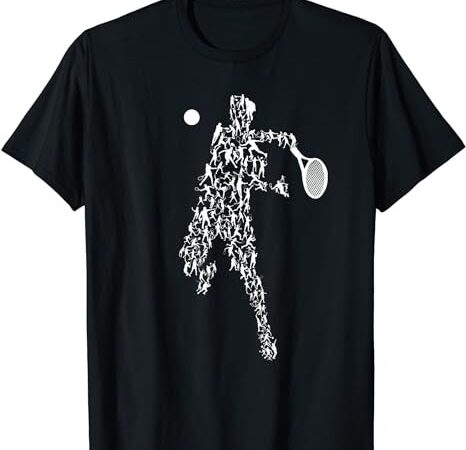 Tennis positions player balls funny racket game outfit t-shirt