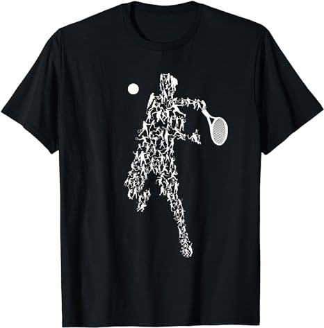 Tennis Positions Player Balls Funny Racket Game Outfit T-Shirt