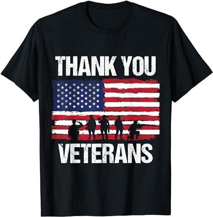 Thank you! veterans day & memorial day partiotic military t-shirt