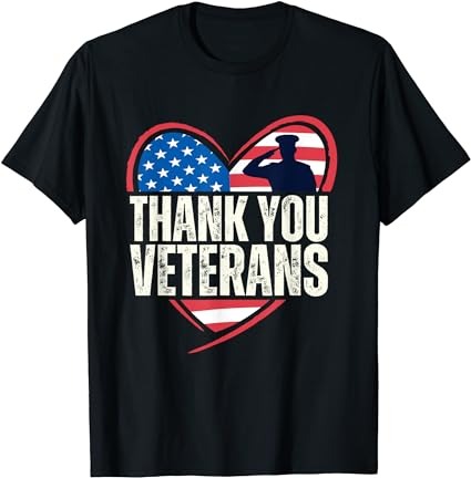 Thank you veterans day memorial day partiotic military usa t-shirt