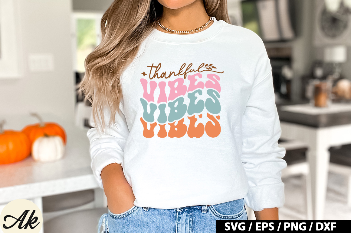 Thankful vibes Retro SVG - Buy t-shirt designs