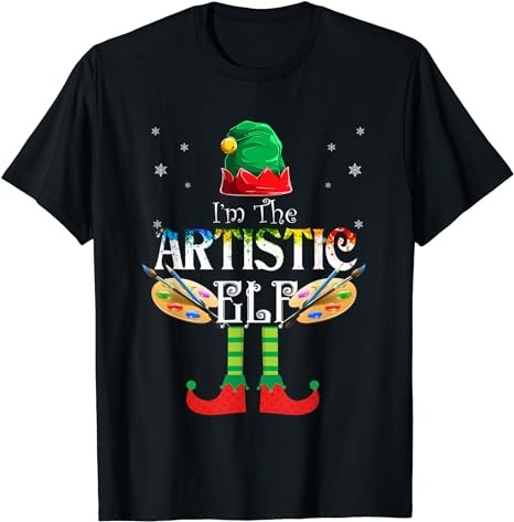 The Artistic Elf Group Matching Family Christmas Gifts Art T-Shirt