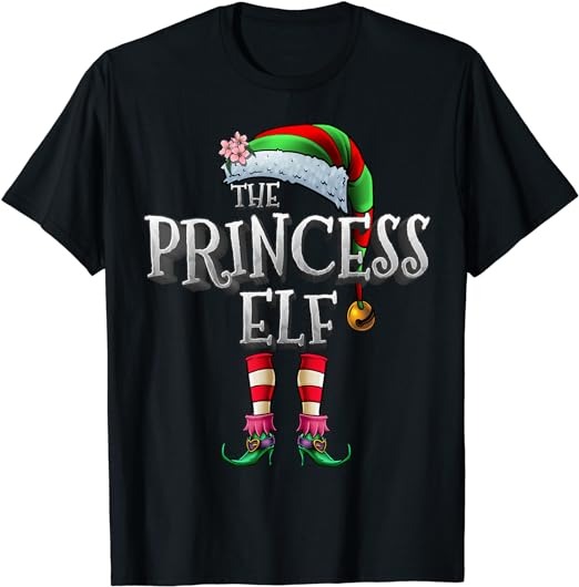 The Princess Elf Shirt Matching Family Funny Christmas Elf T-Shirt