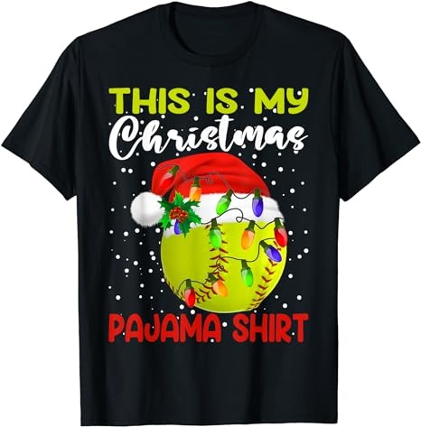 This Is My Christmas Pajama Baseball Softball Lover T-Shirt