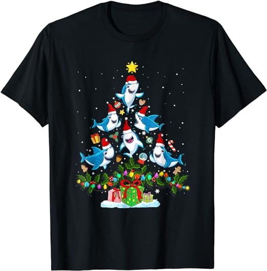 15 Christmas Shark Shirt Designs Bundle For Commercial Use Part 6, Christmas Shark T-shirt, Christmas Shark png file, Christmas Shark digita