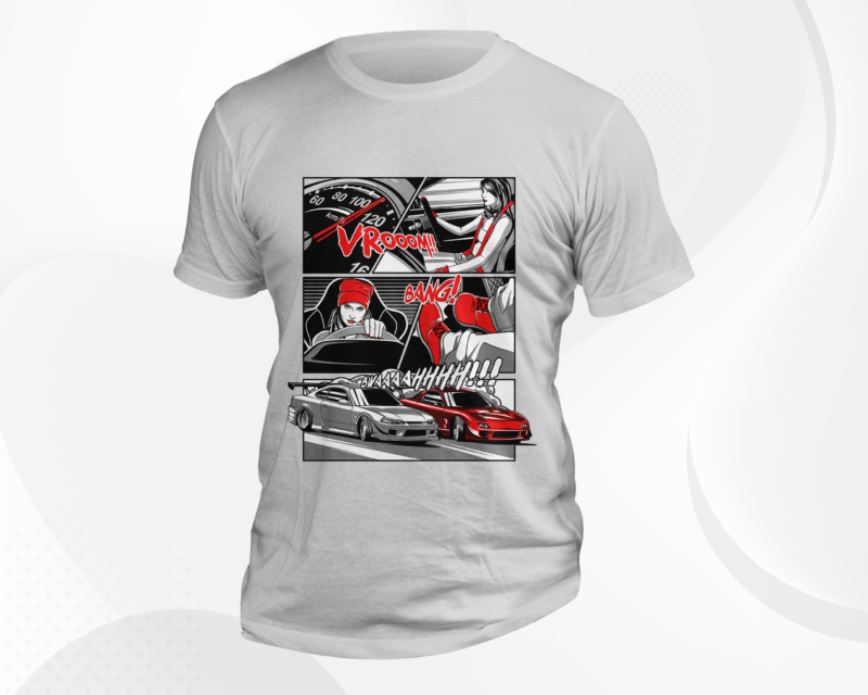 Sport Car T-Shirt Designs Bundle 4 | Sport Car Poster Designs | JDM Designs | T-Shirt Pod Designs | Sport Car Streetwear Designs | Dtg | Dtf