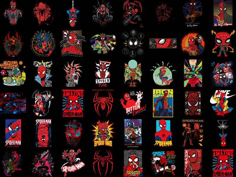 100 Super Hero T-Shirt Designs Bundle 2 | Spidey T-Shirt Designs Bundle | Masked Hero T-Shirt Designs Bundle | DTF Transfer | DTG Transfer