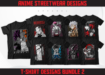 246 Anime Design Bundle Collection | T-Shirt Pod Designs | Streetwear T-Shirt Design Bundle | DTG | DTF and Sublimation Print