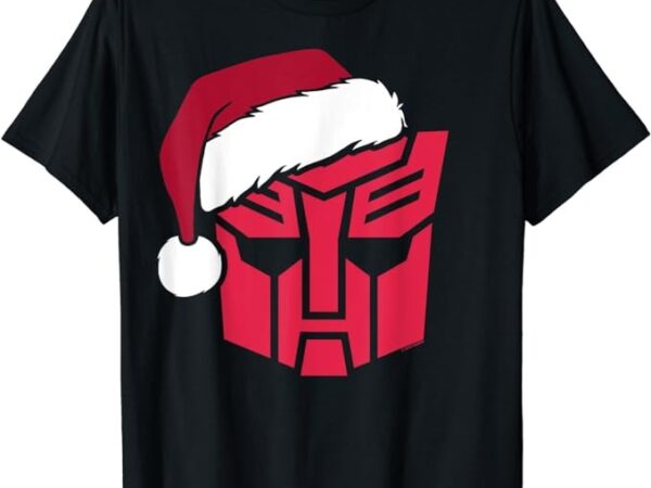 Transformers christmas autobots santa hat logo t-shirt