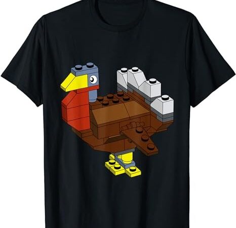 Tukey thanksgiving master builder block brick building kids t-shirt