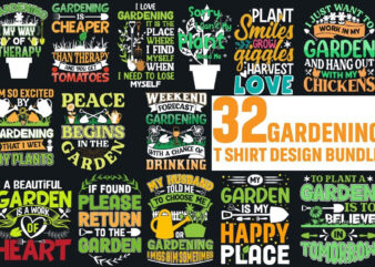 Garden t-shirt design vector bundle