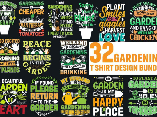 Garden t-shirt design vector bundle