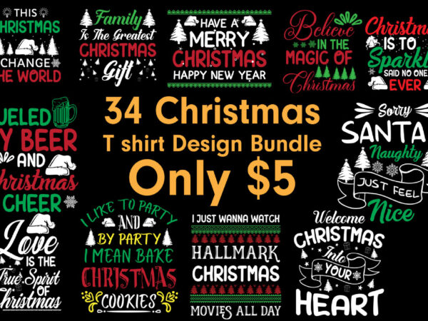 Christmas t-shirt design bundle