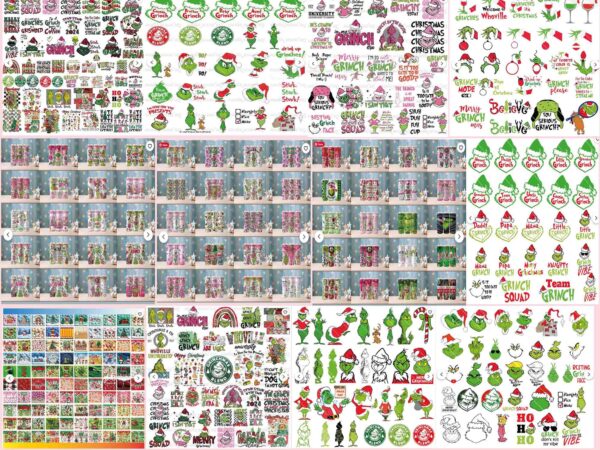 1000+ file grinch christmas bundle, grinch bundle png, pink christmas bundle png, merry, tumbler, grnichmas png, retro grinch png, christmas