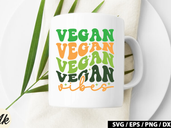 Vegan vibes retro svg t shirt vector art