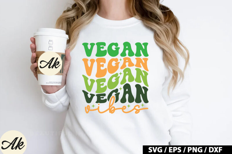 Vegan vibes Retro SVG