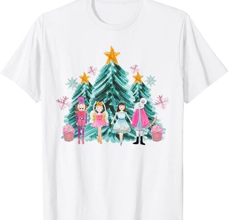 Vintage pink nutcracker squad ballet women pink christmas t-shirt