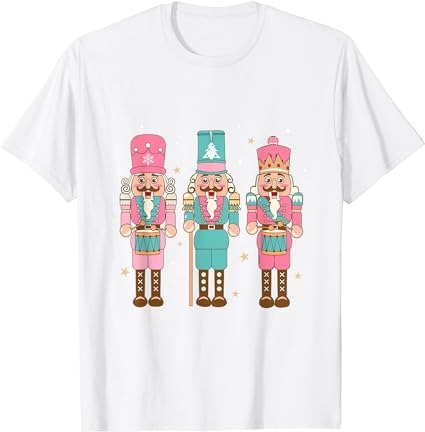 Vintage pink nutcracker squad pink christmas women girl kids t-shirt