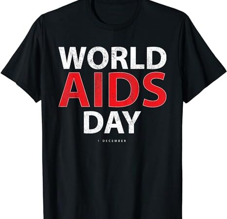 Vintage red ribbon world aids day t-shirt