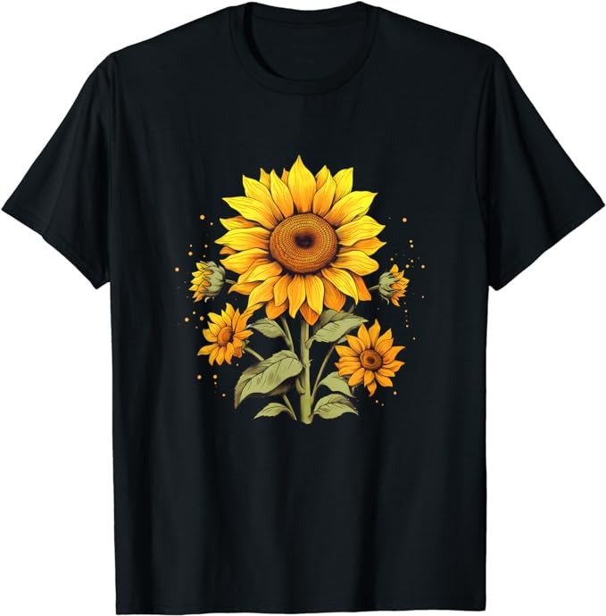 Vintage Sunflower Graphic T-Shirt png file